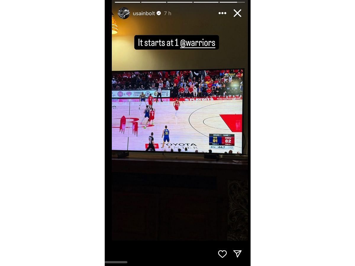 Usain Bolt’s Instagram story (@usainbolt)